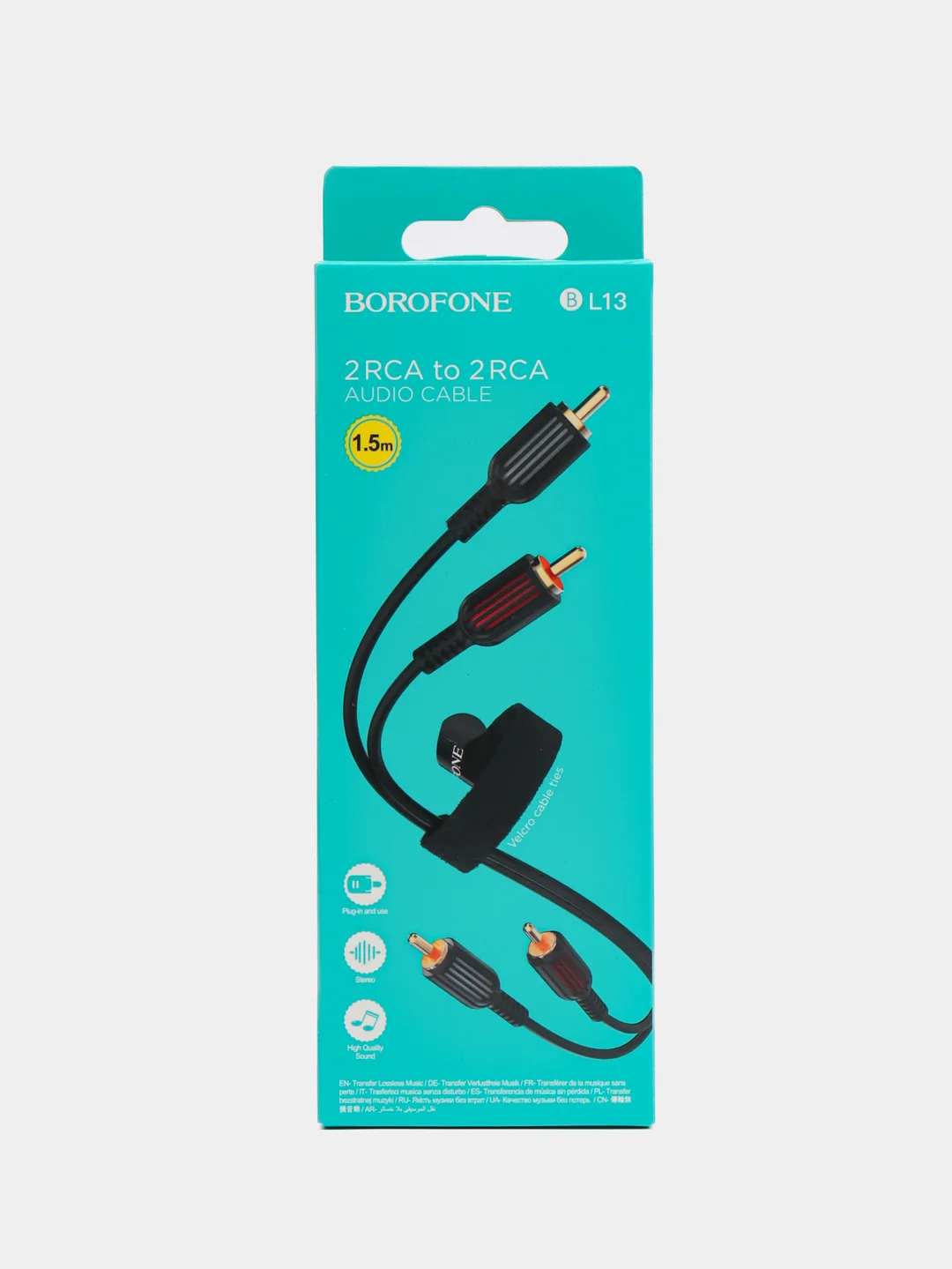 Черный аудио кабель BOROFONE BL13 RCA-RCA, 1,5 м