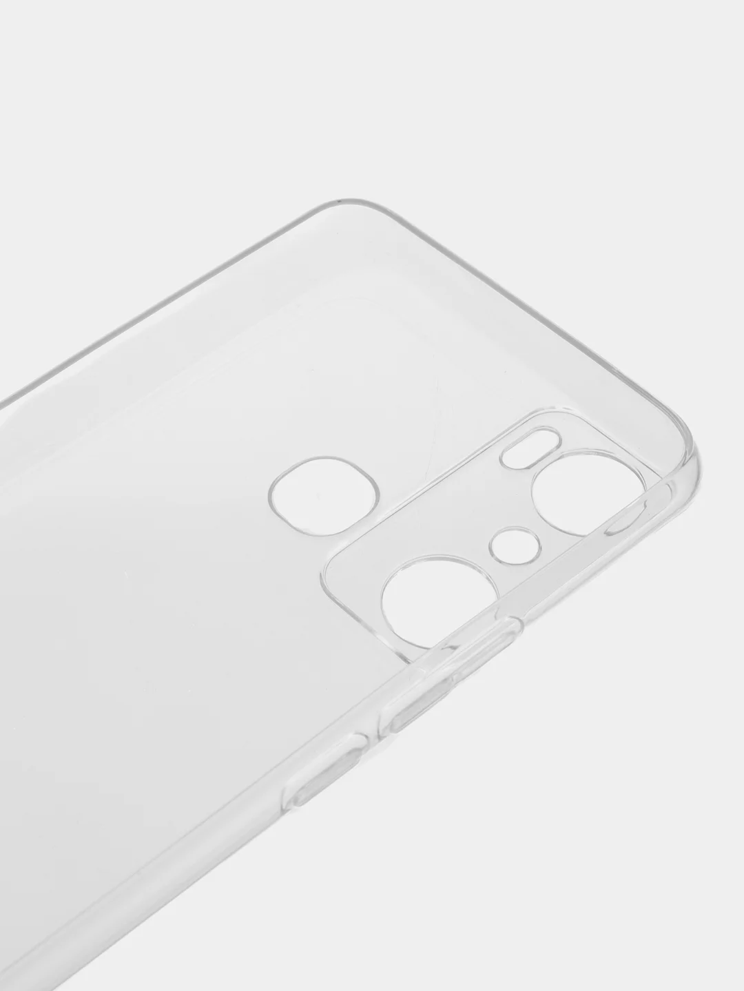 Прозрачный силиконовый чехол КАРТОФАН для Infinix Hot 20i с защитой камер и от прилипания