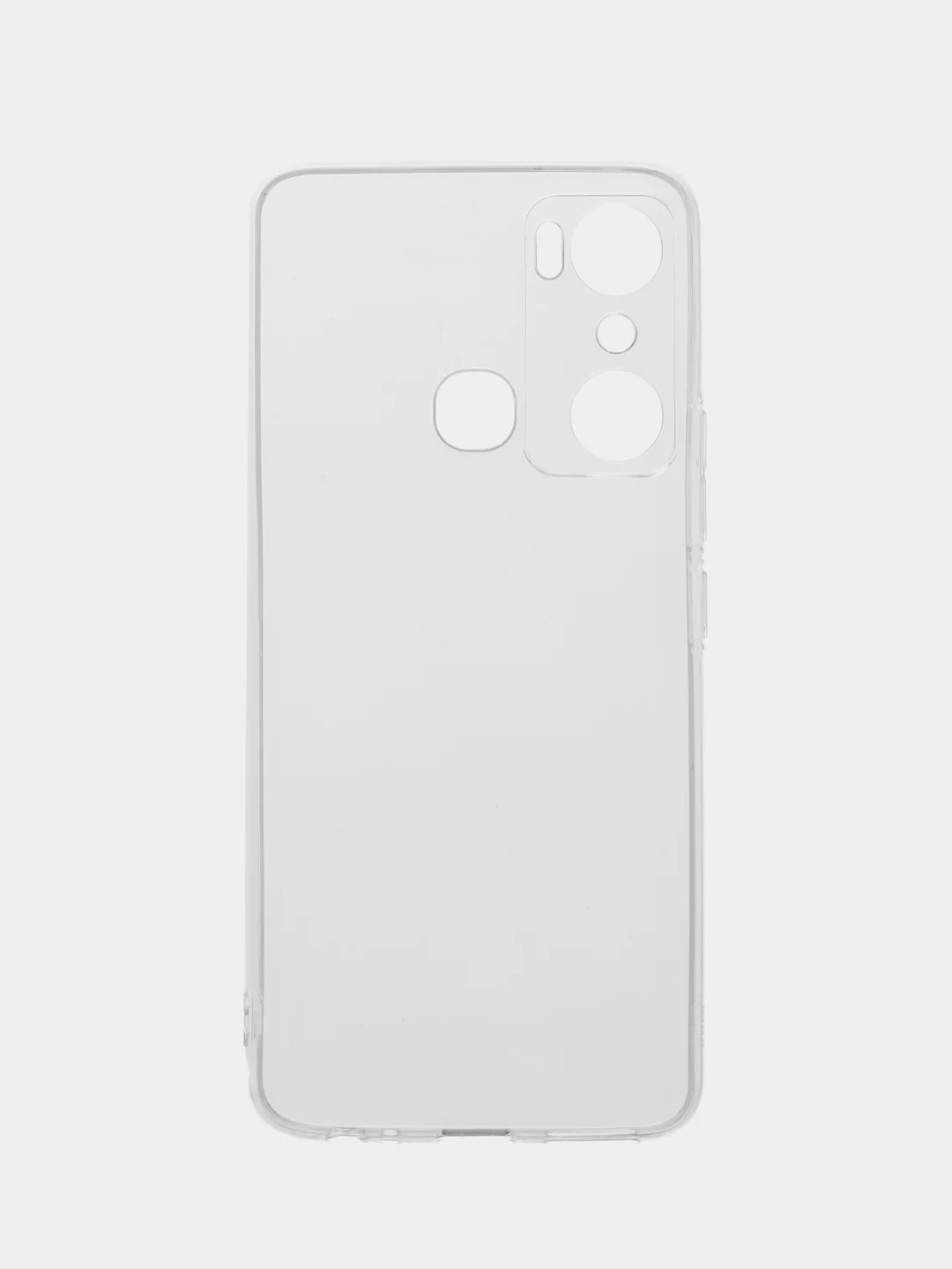 Прозрачный силиконовый чехол КАРТОФАН для Infinix Hot 20i с защитой камер и от прилипания
