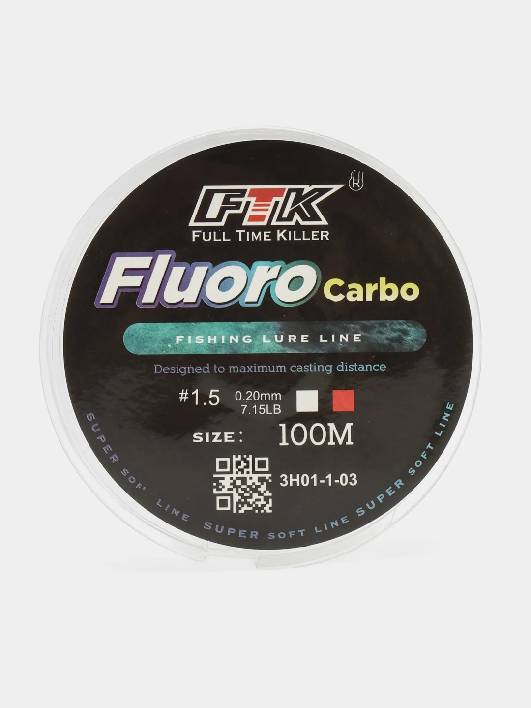 Белый леска рыболовная нейлоновая FluoroCarbon, 100 м