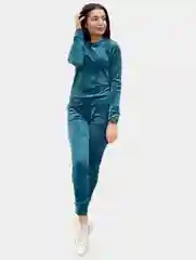 Зеленый женский велюровый костюм