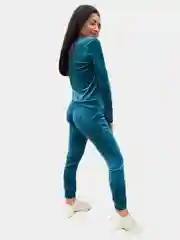 Зеленый женский велюровый костюм