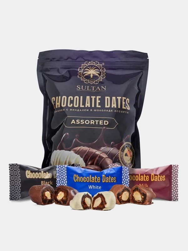 Финики с миндалем в шоколаде Chocolate Dates ASSORTED, 250 г