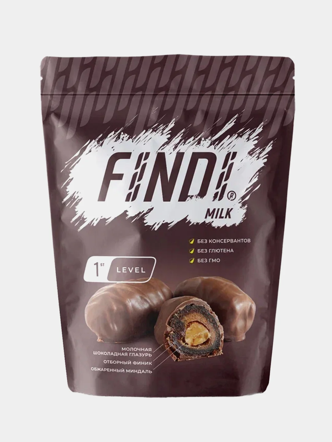 Финики с миндалем Findi Milk, в шоколадной глазури, 150 г