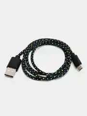 Черный кабель для зарядки телефона micro USB, провод зарядный, шнур юсб быстрая зарядка