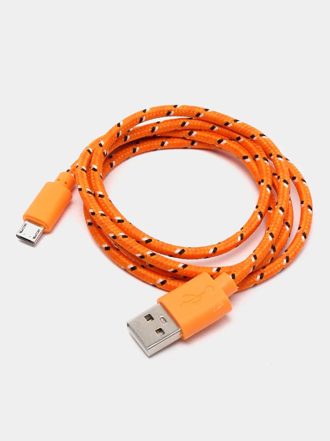 Оранжевый кабель для зарядки телефона micro USB, провод зарядный, шнур юсб быстрая зарядка
