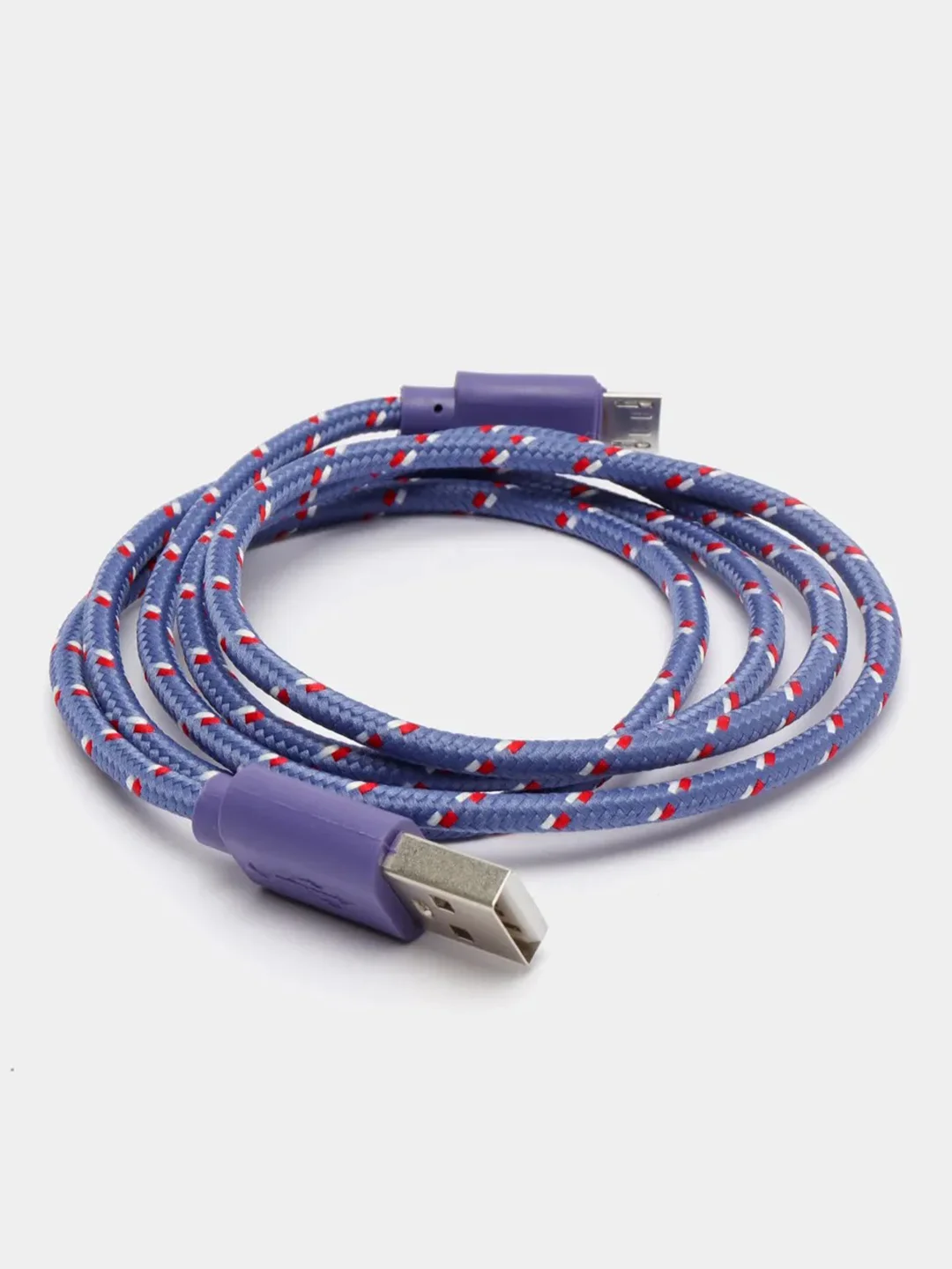 Фиолетовый кабель для зарядки телефона micro USB, провод зарядный, шнур юсб быстрая зарядка