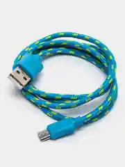 Голубой кабель для зарядки телефона micro USB, провод зарядный, шнур юсб быстрая зарядка