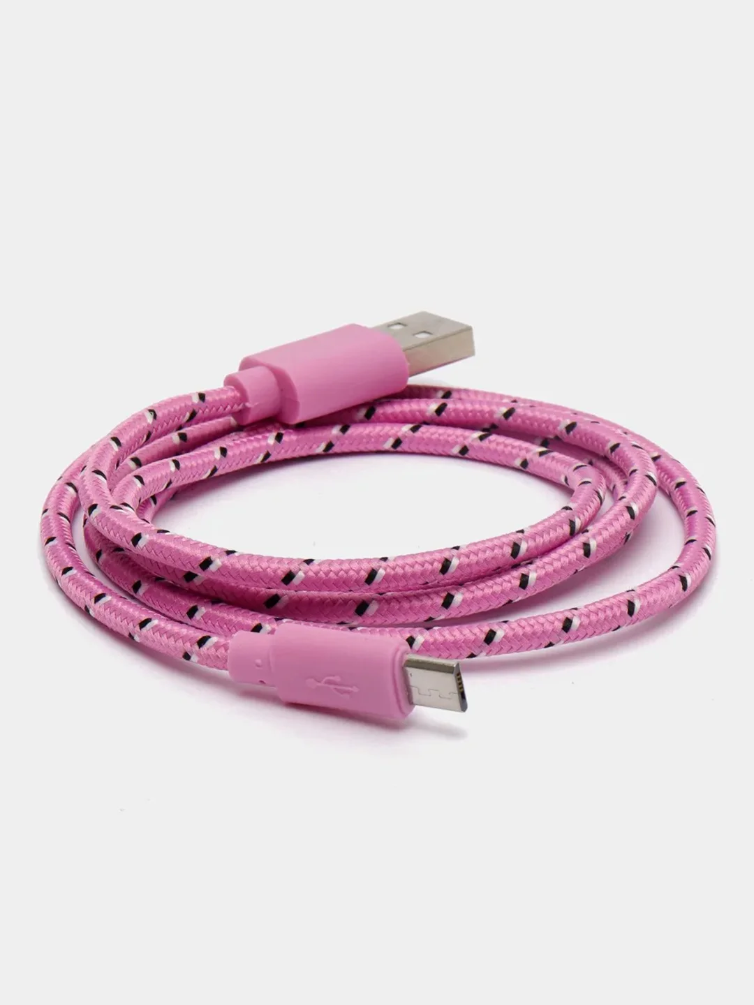 Розовый кабель для зарядки телефона micro USB, провод зарядный, шнур юсб быстрая зарядка