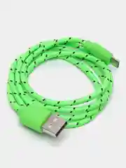 Зеленый кабель для зарядки телефона micro USB, провод зарядный, шнур юсб быстрая зарядка