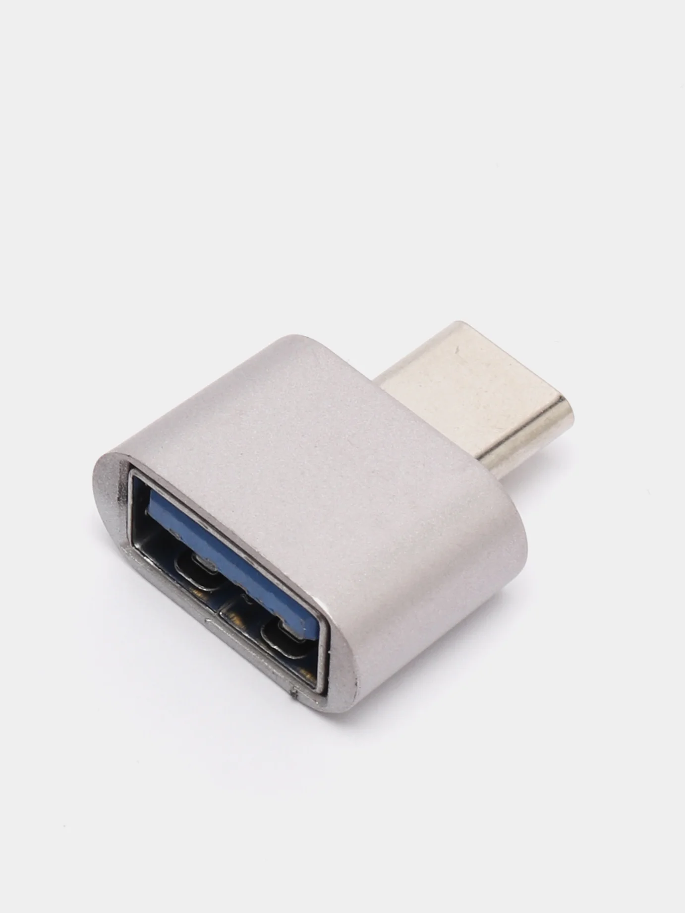 Серебряный otg переходник TYPE-C на USB