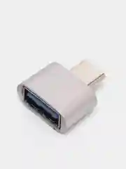 Серебряный otg переходник TYPE-C на USB