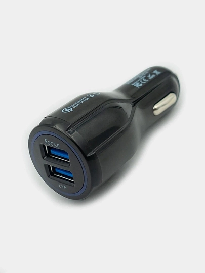 Автомобильное зарядное устройство в прикуриватель, быстрая зарядка 2 USB, 3,1 А