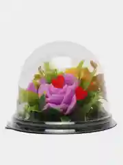 Белый букет из мыла, в куполе, подарок на 8 марта