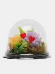 Аметистовый букет из мыла, в куполе, подарок на 8 марта