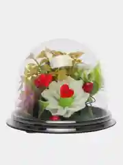 Голубой букет из мыла, в куполе, подарок на 8 марта