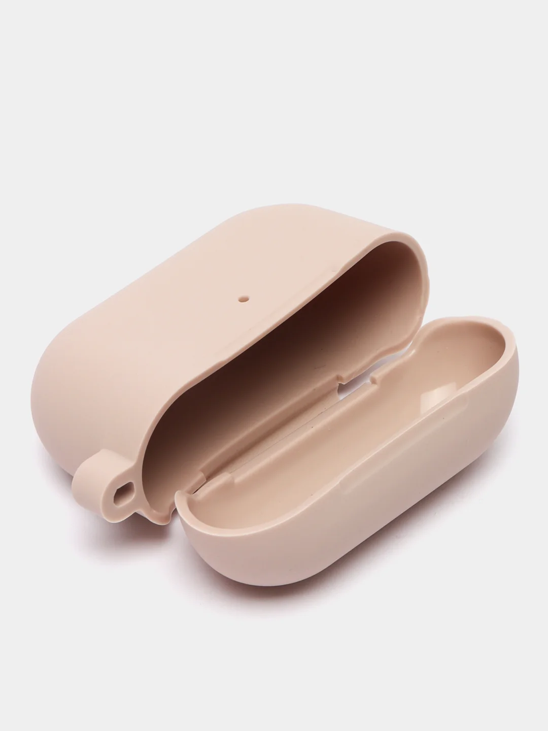 Бежевый меланж силиконовый чехол для наушников AirPods Pro с карабином