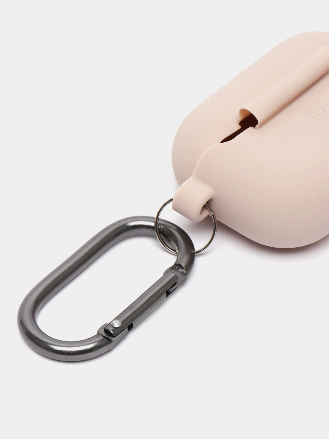 Бежевый меланж силиконовый чехол для наушников AirPods Pro с карабином