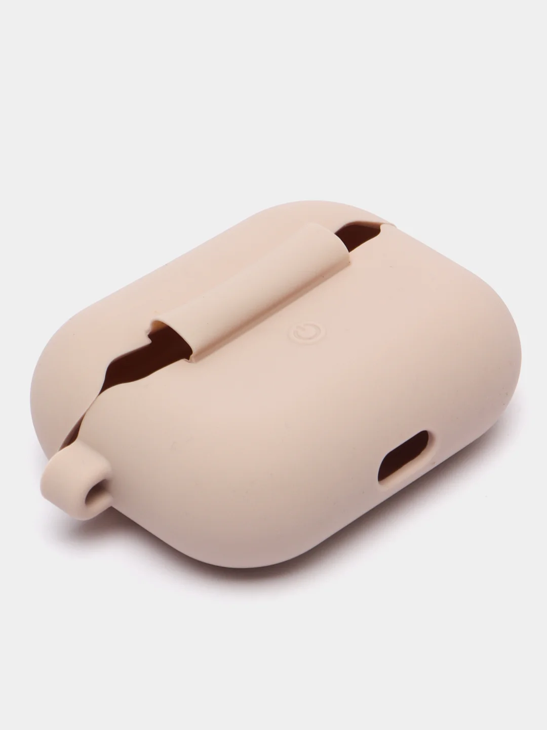 Бежевый меланж силиконовый чехол для наушников AirPods Pro с карабином