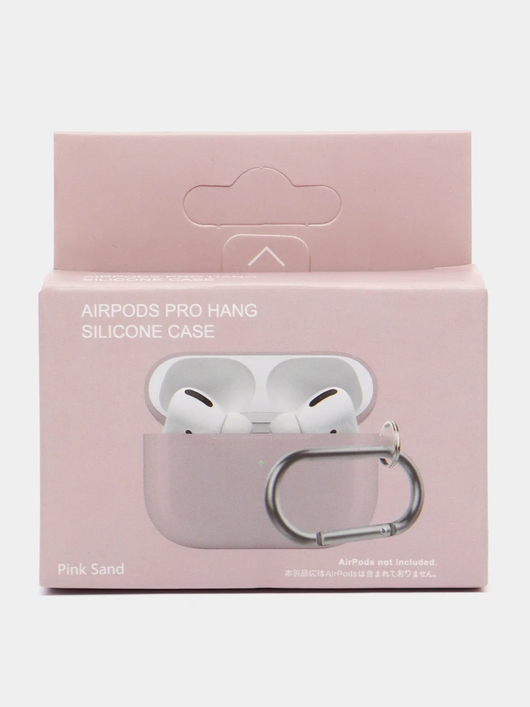 Бежевый меланж силиконовый чехол для наушников AirPods Pro с карабином