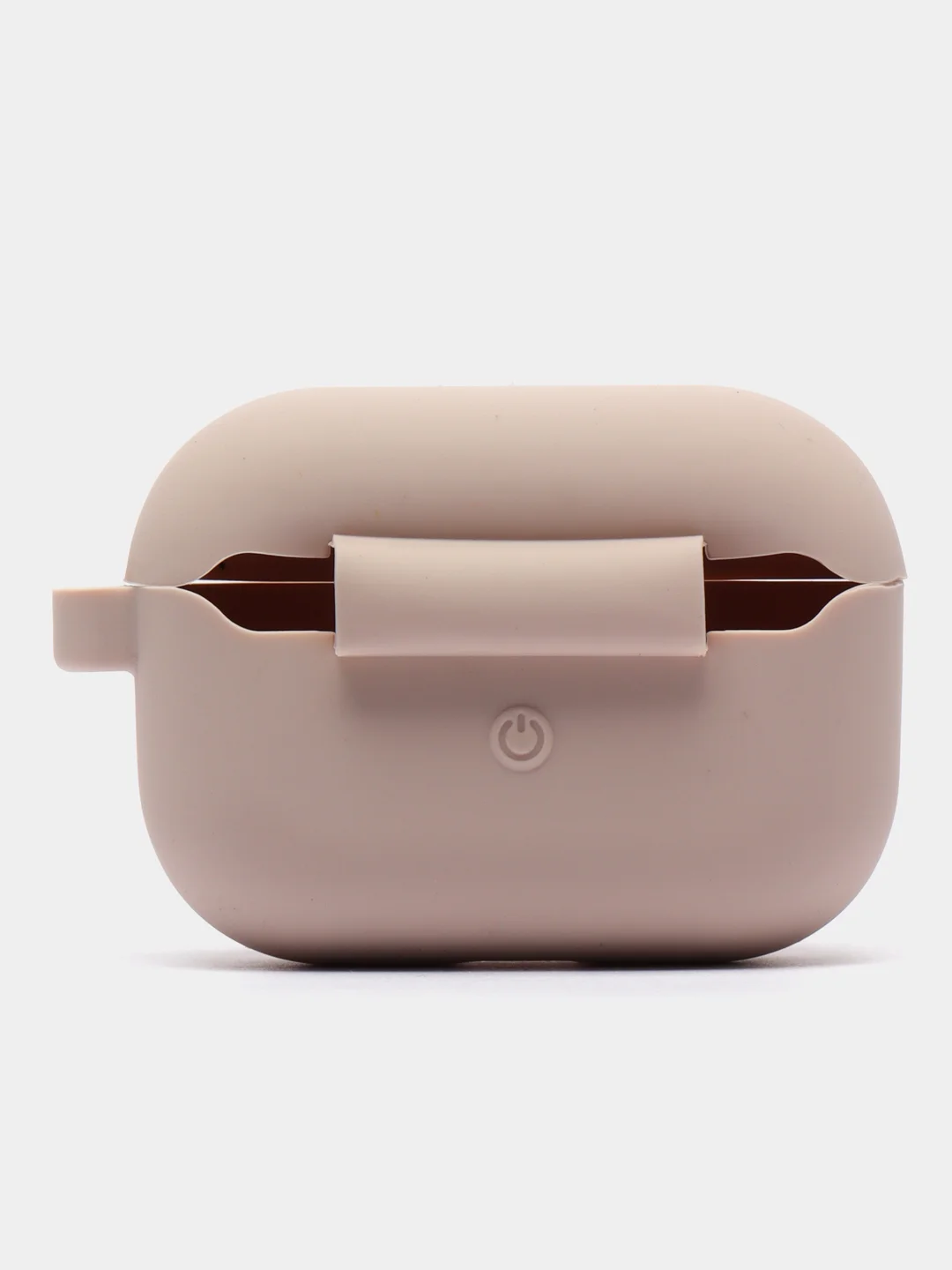 Бежевый меланж силиконовый чехол для наушников AirPods Pro с карабином