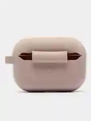 Бежевый меланж силиконовый чехол для наушников AirPods Pro с карабином