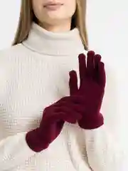 Бордовый перчатки женские зимние