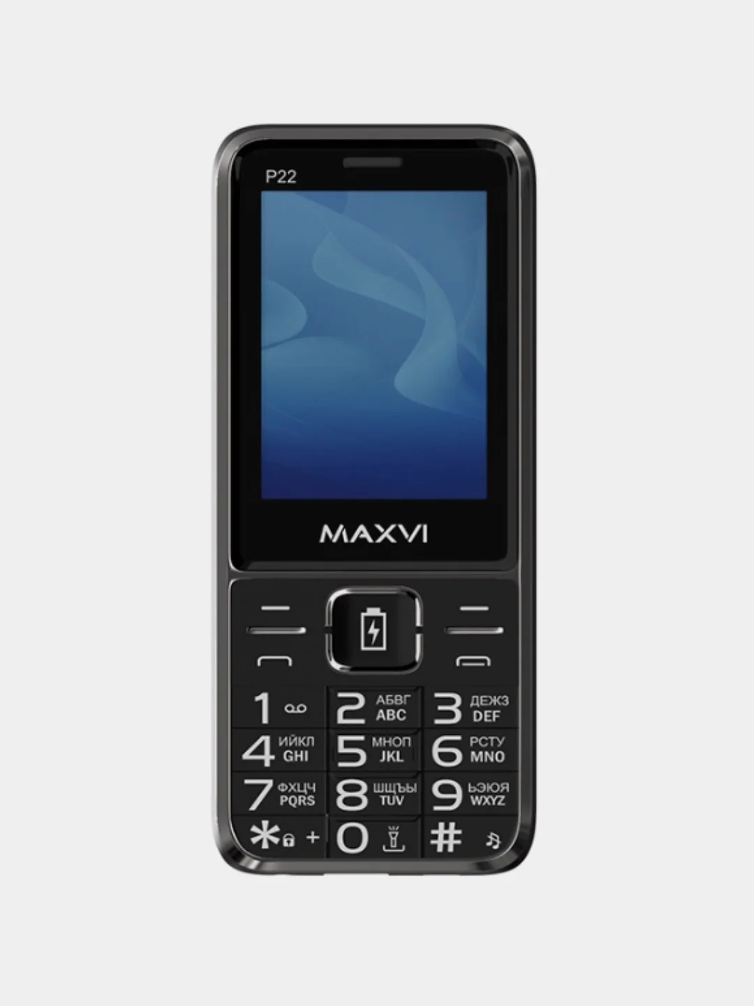 Черный мобильный телефон Maxvi P22, С КАМЕРОЙ, ФУНКЦИЯ POWER BANK, АККУМУЛЯТОР 2500мАч