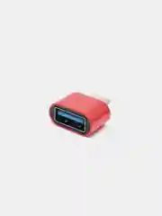 Красный otg переходник Type-C на USB, OTG, металлический корпус