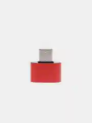 Красный otg переходник Type-C на USB, OTG, металлический корпус