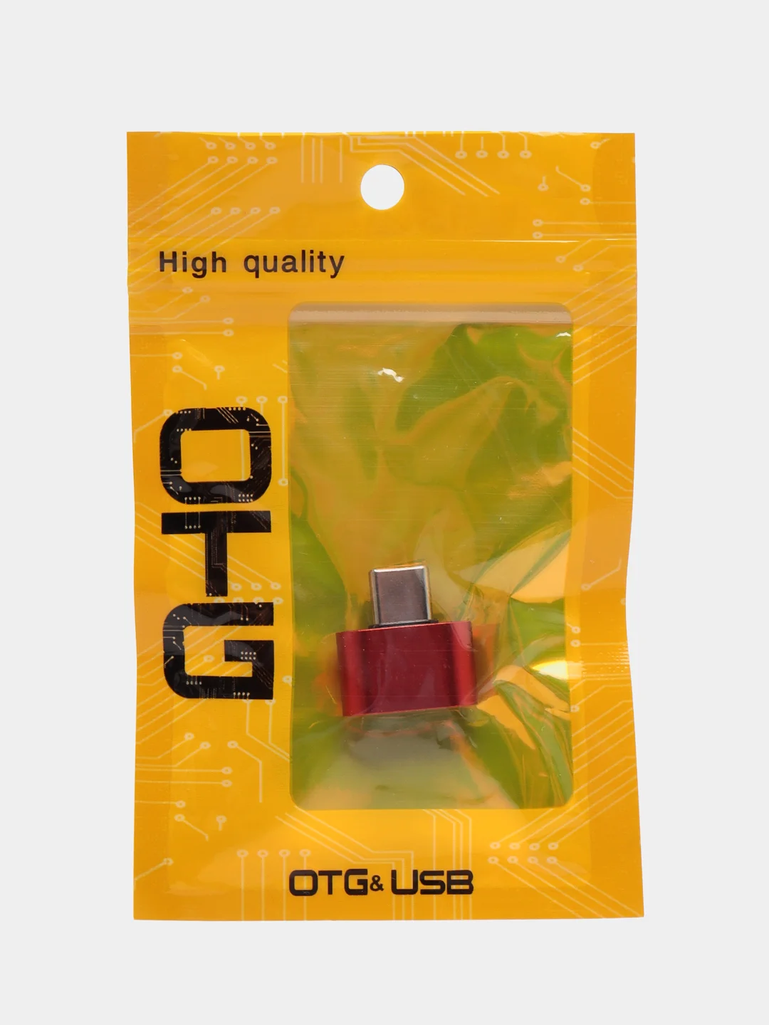 Красный otg переходник Type-C на USB, OTG, металлический корпус