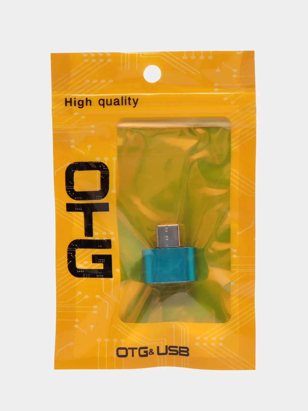 Синий otg переходник Type-C на USB, OTG, металлический корпус