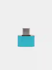 Синий otg переходник Type-C на USB, OTG, металлический корпус