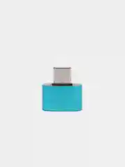 Синий otg переходник Type-C на USB, OTG, металлический корпус