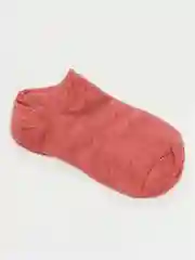 Коралловый меланж носки женские короткие с рисунком "Мишки", из хлопка