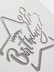 Белый картонная коробка "Happy Birthday",  16х16х6см, микрогофрокартон T24Е