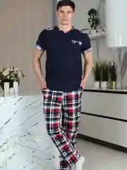 Темно-синий костюм мужской Хоум Стайл: футболка, брюки, 5014КФ
