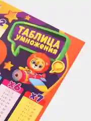 Обучающий плакат "Таблица умножения", А4, 170 г/м
