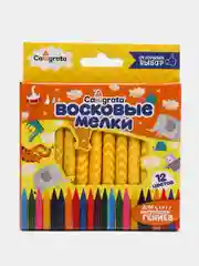 Карандаши восковые 12 цветов в картонной коробке