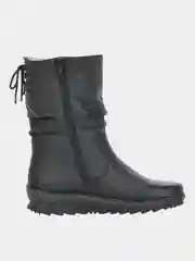 Черный полусапоги зимние женские Remonte, из натуральной кожи, меха