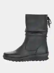 Черный полусапоги зимние женские Remonte, из натуральной кожи, меха
