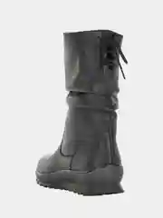 Черный полусапоги зимние женские Remonte, из натуральной кожи, меха