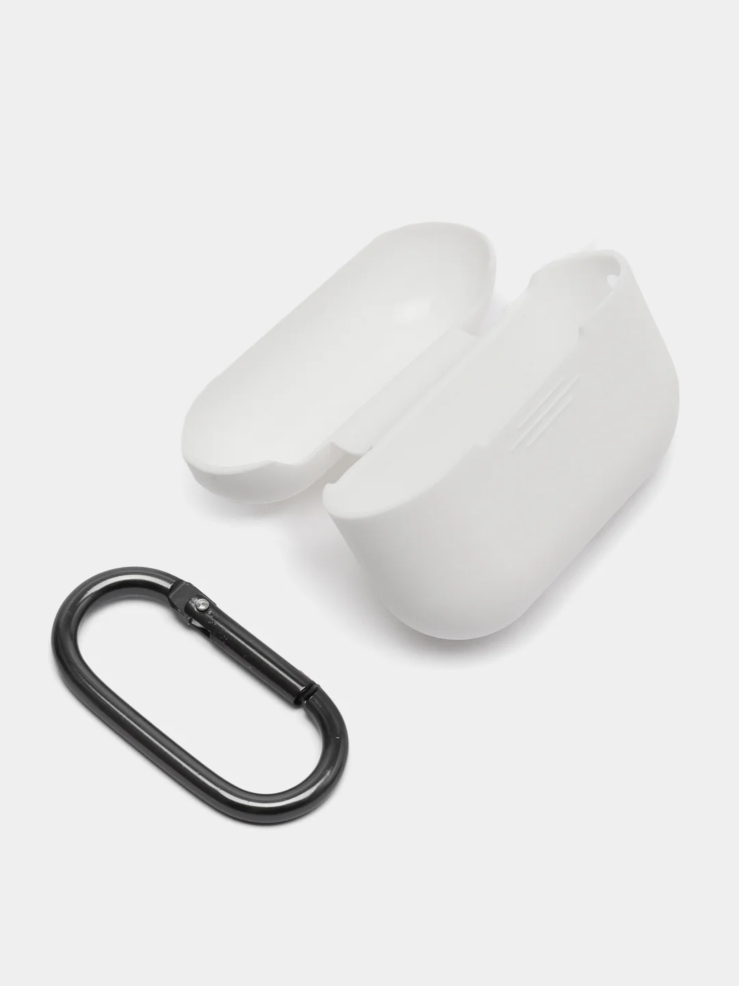 Белый чехол для наушников AirPods Pro 2, силиконовый, с карабином