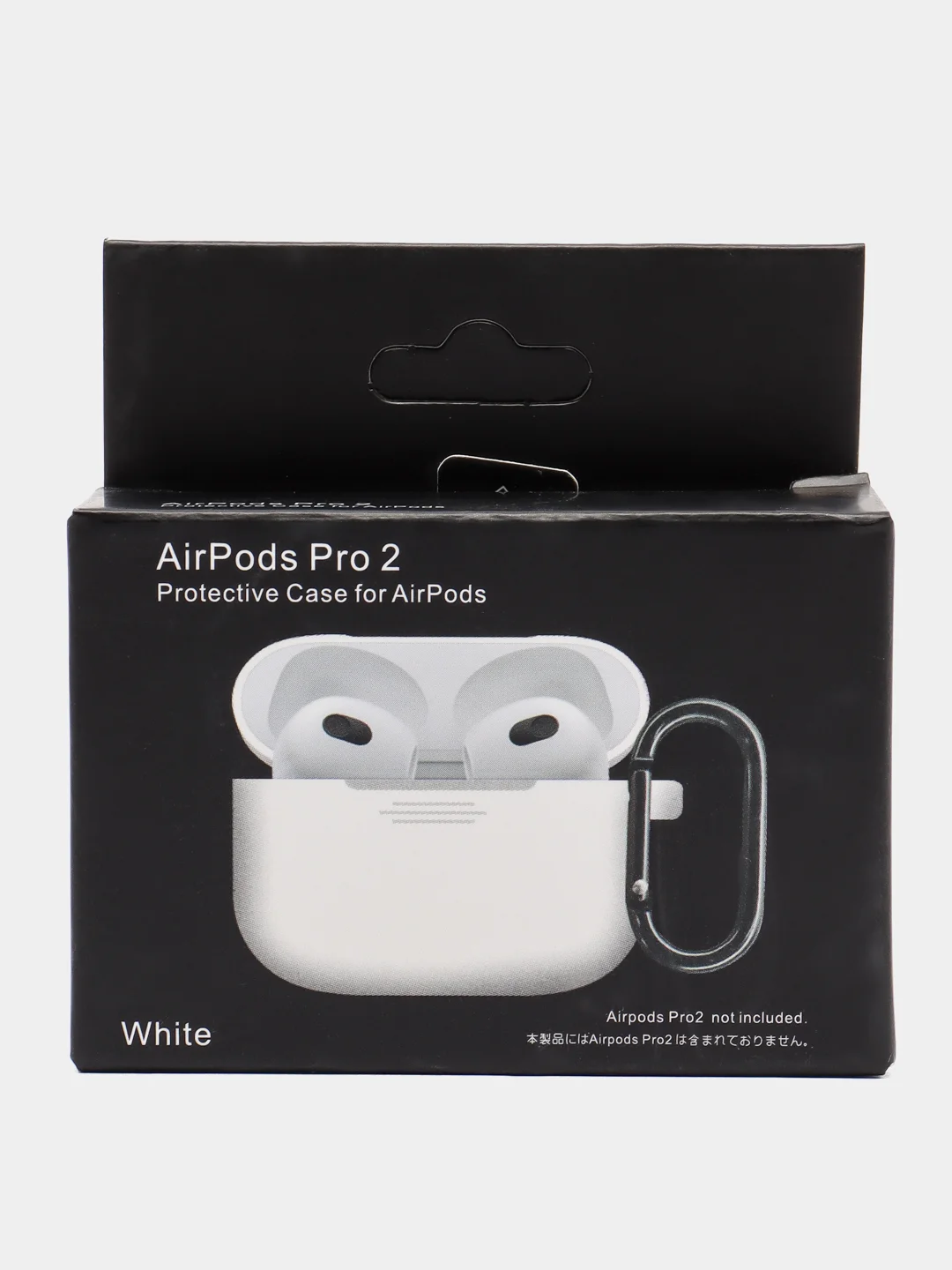 Белый чехол для наушников AirPods Pro 2, силиконовый, с карабином