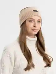 Шоколадный повязка на голову вязаная, шерстяная