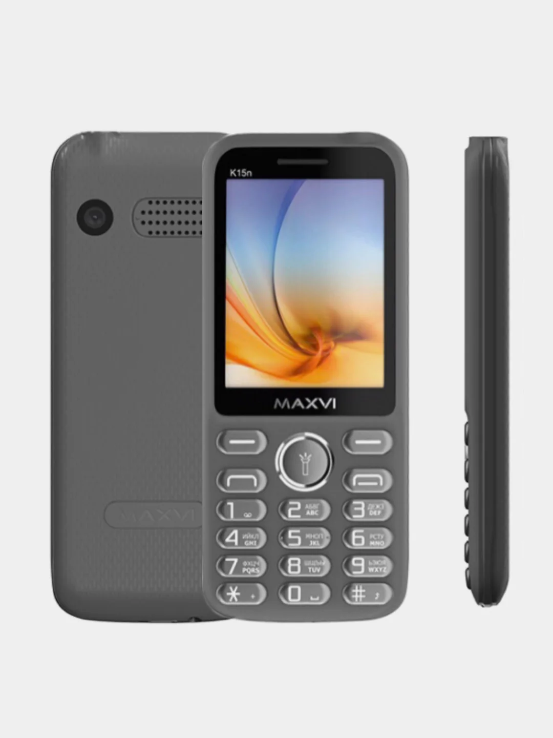 Хром мобильный телефон Maxvi K15n, С КАМЕРОЙ, АККУМУЛЯТОР 1400мАч