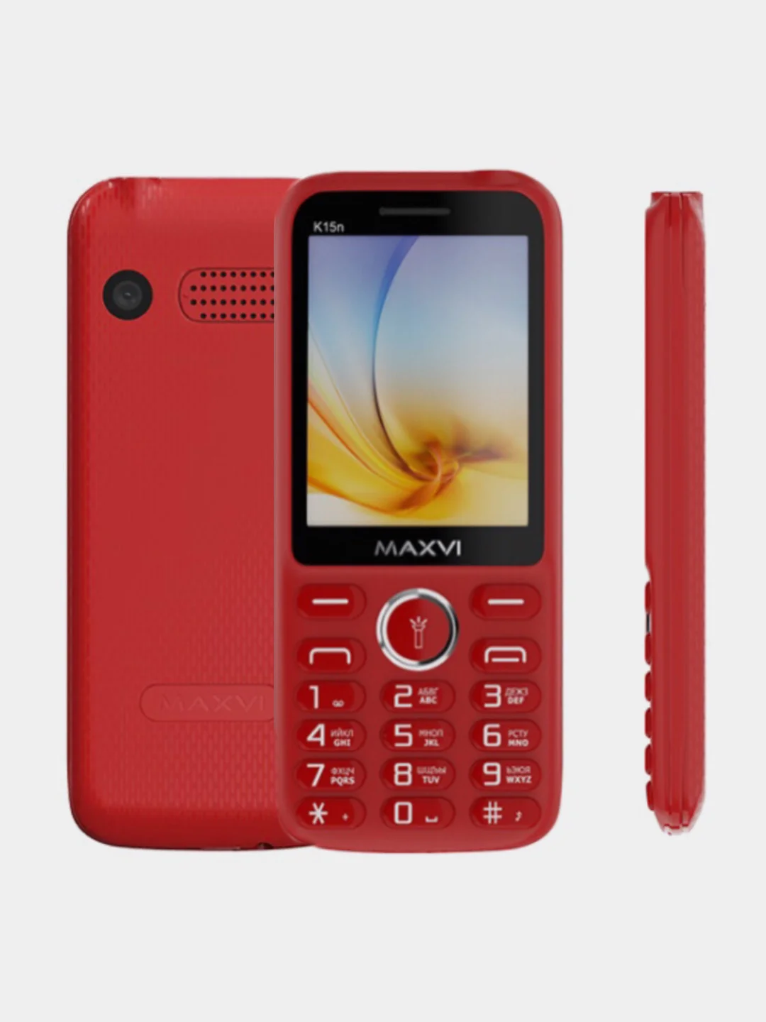 Красный мобильный телефон Maxvi K15n, С КАМЕРОЙ, АККУМУЛЯТОР 1400мАч