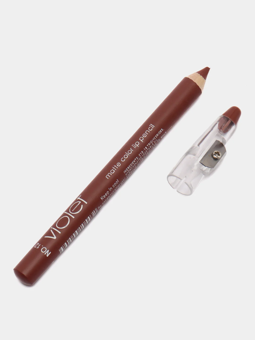 Карандаш для губ Violet Waterproof Lipstick, с точилкой, 12 цветов