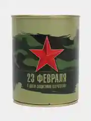 Белый носки подарочные "23 февраля", в банке, мужские
