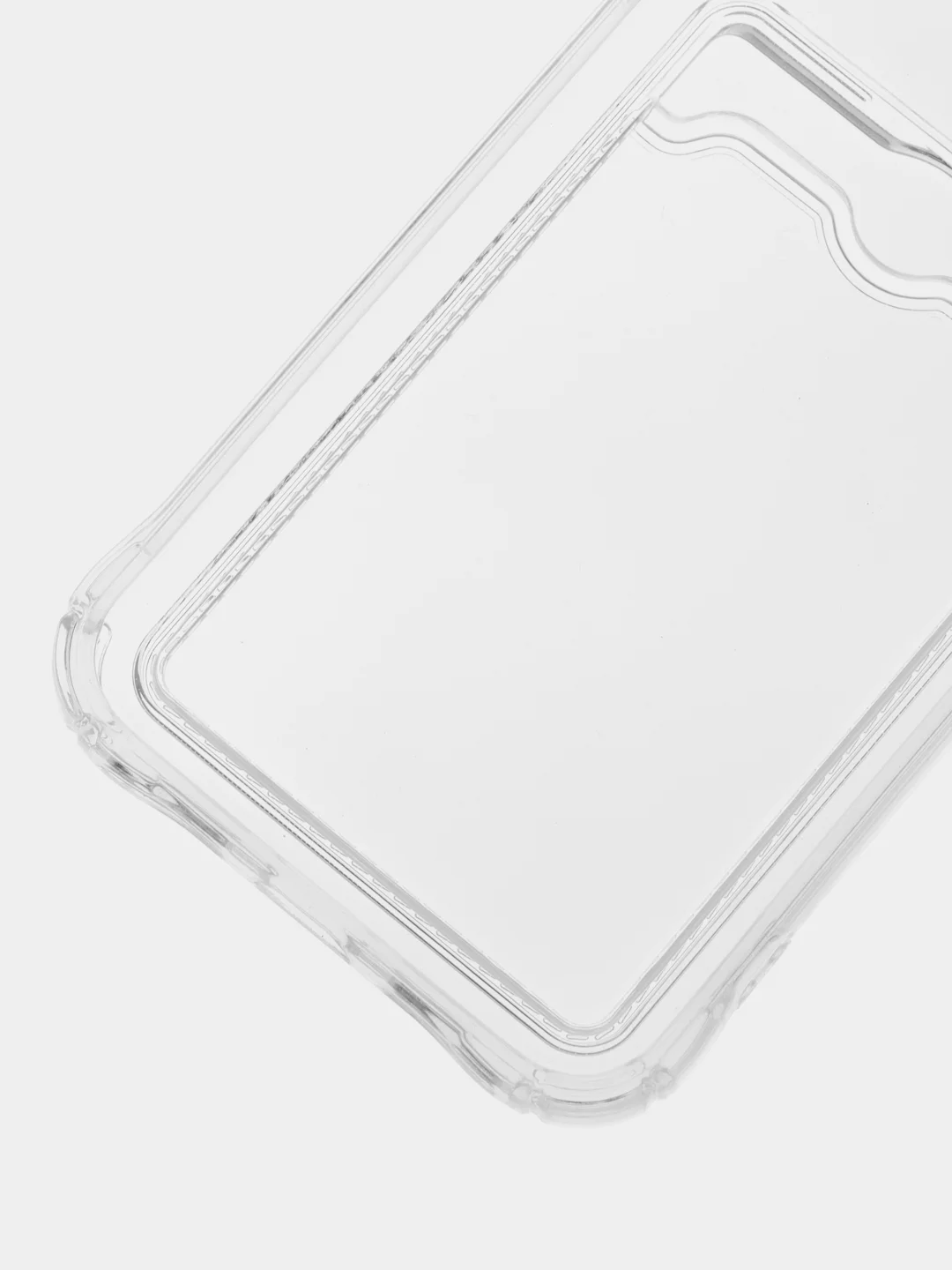 Чехол с карманом для карт iPhone X, XR, 11, Pro, Pro Max, прозрачный, силикон